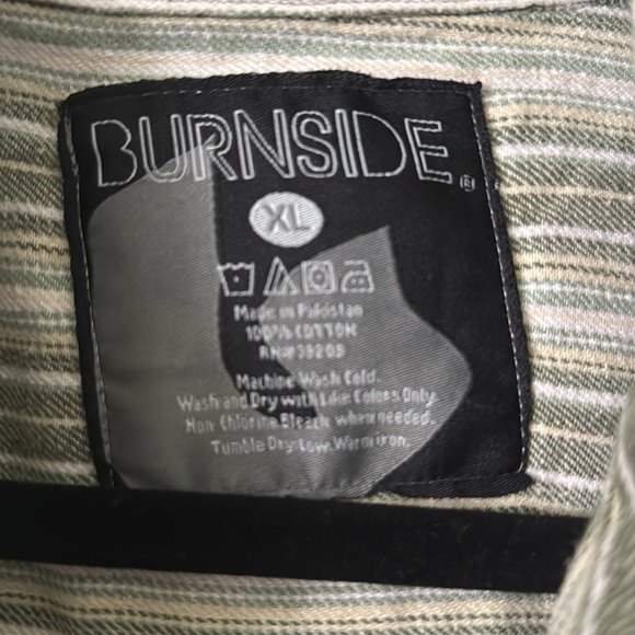 Burnside Womens XL Long Sleeve Flannel Shirt Green/White outdoors hiking camping - Picture 6 of 8